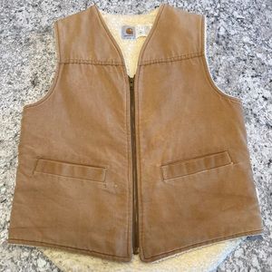 Vintage Carhartt duck Sherpa lined vest